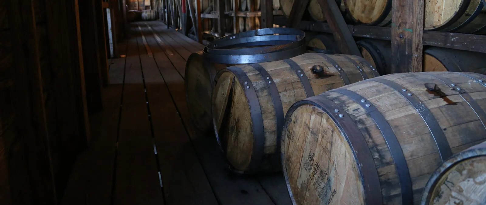 Background with wooden barrels